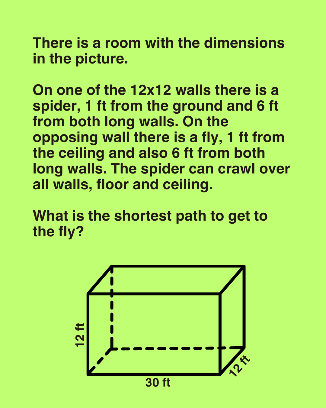 What is the shortest path for the spider to reach the fly?