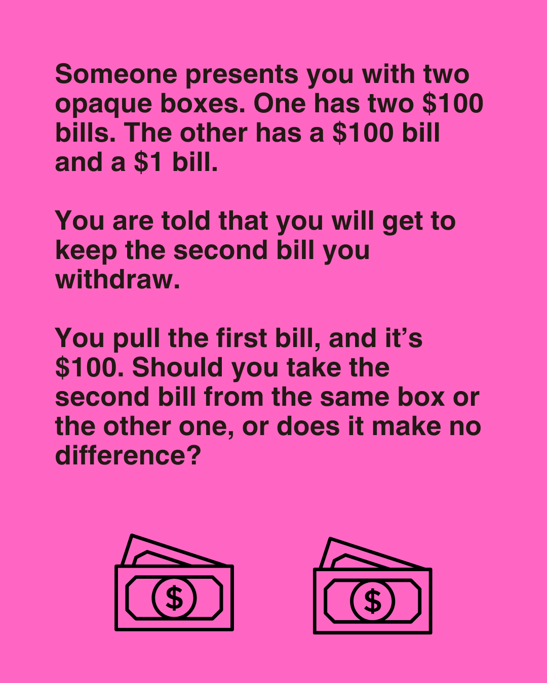 A tricky puzzle involving conditional probability. Which box should you pick from?
